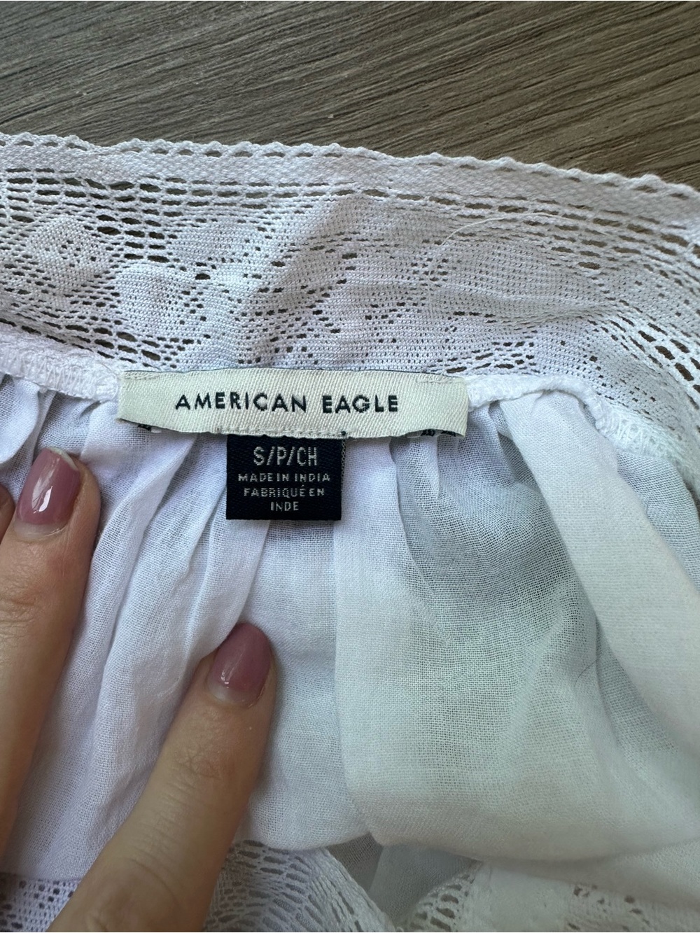 American Eagle Outfitters White Lace-Trim Pintuck Camisole - Picture 3 of 3